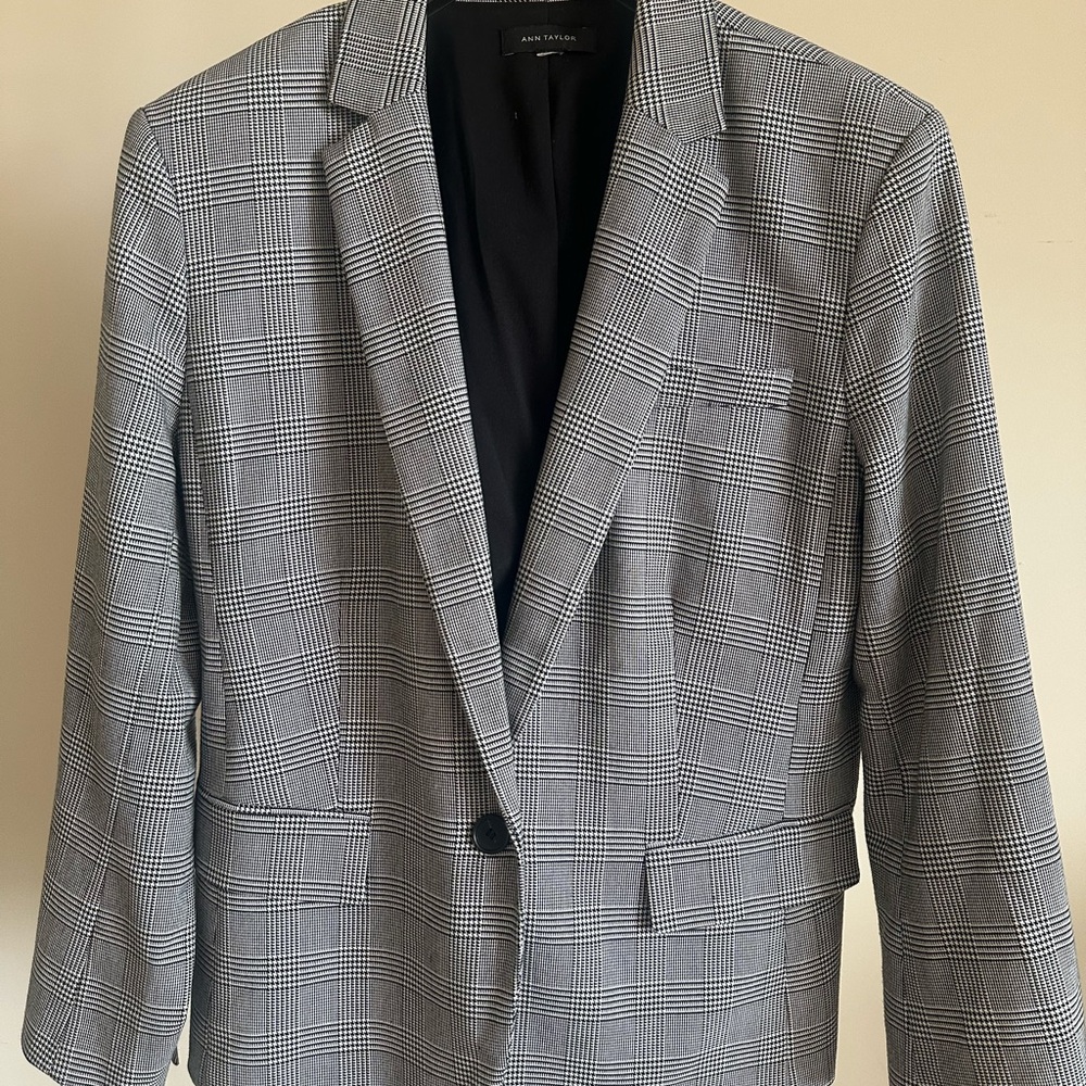 Ann Taylor Glen Plaid Blazer